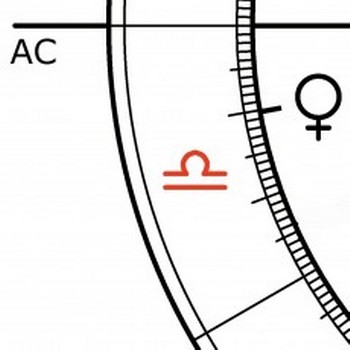 Horoskop-Ausschnitt Waage - Aszendent - Venus
